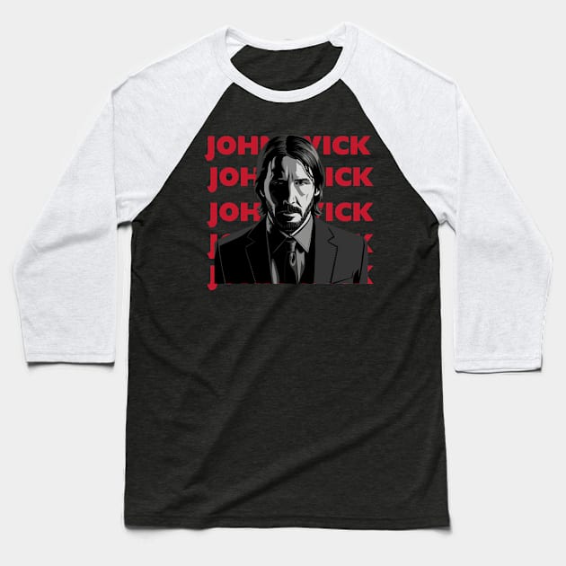 John Wick retro Baseball T-Shirt by Aldrvnd